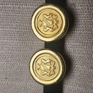 Vintage Giorgio Beverly Hills Coin Crest Clip-On Earrings, Pre-loved in GC